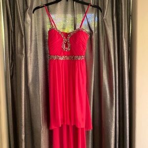 Formal fuchsia bejeweled dress